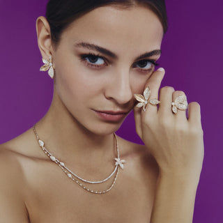 GLORIA 18K GOLD DIAMOND LARGE EARRINGS