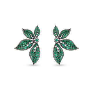 GLORIA GOLD DIAMOND EMERALD EARRINGS