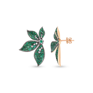 GLORIA GOLD DIAMOND EMERALD EARRINGS