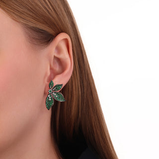 GLORIA GOLD DIAMOND EMERALD EARRINGS