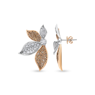 GLORIA GOLD COGNAC DIAMOND EARRINGS