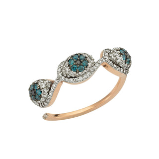EYE LIGHT GOLD BLUE DIAMOND RING