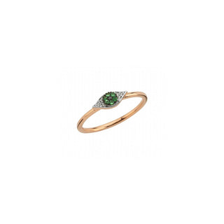 EYE LIGHT GOLD TSAVORITE DIAMOND RING