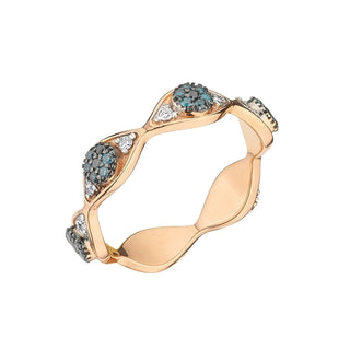 EYE LIGHT GOLD DIAMOND PINKY RING