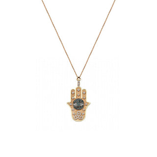 HAMSA GOLD DIAMOND NECKLACE Bee Goddess