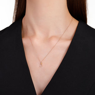 LETTER J GOLD DIAMOND CITRINE SMALL NECKLACE