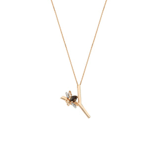 LETTER Y GOLD SMOKY TOPAZ NECKLACE