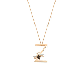 LETTER Z GOLD SMOKY TOPAZ NECKLACE