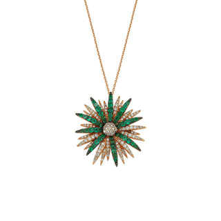 HERA GOLD EMERALD DIAMOND NECKLACE