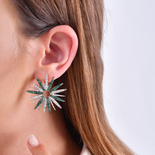 HERA GOLD DIAMOND EMERALD EARRINGS