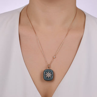 VENUS STAR 18K BLUE GOLD DIAMOND PENDANT
