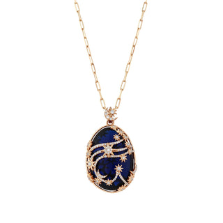 NORTH STAR 18K GOLD QUARTZ SAPPHIRE DIAMOND PENDANT