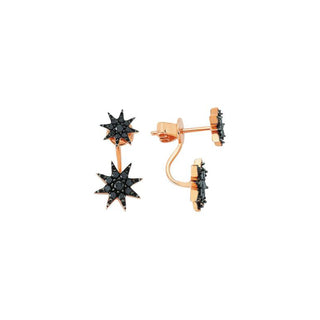 VENUS STAR GOLD BLACK DIAMOND EARRING