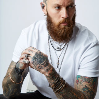 HONEYCOMB HEXA SILVER BLACK DIAMOND NECKLACE