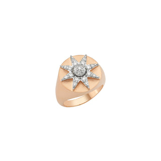 VENUS STAR GOLD DIAMOND PINKY RING