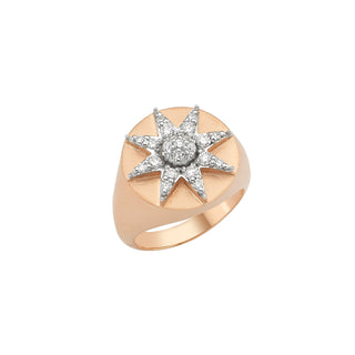 VENUS STAR GOLD DIAMOND PINKY RING