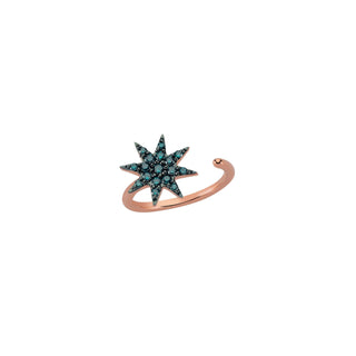 VENUS STAR GOLD BLUE DIAMOND RING