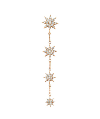 VENUS STAR GOLD DIAMOND DANGLE SINGLE  EARRING