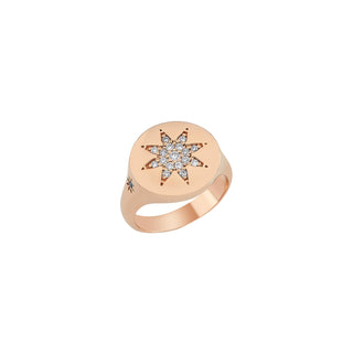 VENUS STAR 18K GOLD DIAMOND PINKY RING