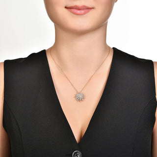 JARDIN STAR 18K GOLD BAGUETTE DIAMOND NECKLACE