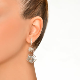 JARDIN STAR GOLD BAGUETTE DIAMOND EARRING