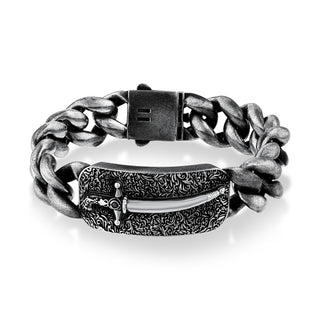 DAGGER SILVER BLACK DIAMOND BRACELET