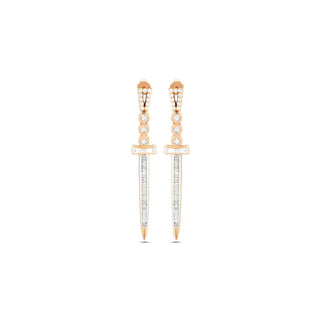 SWORD 18K GOLD DIAMOND EARRING