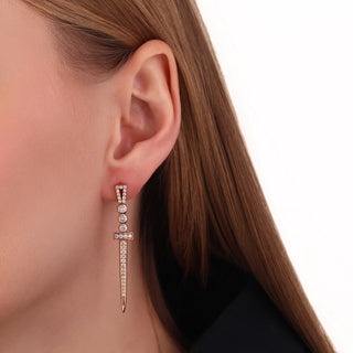 SWORD GOLD DIAMOND EARRINGS