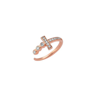 SWORD GOLD DIAMOND PINKY RING