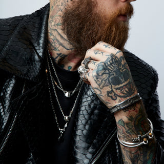 TATTWA SILVER BLACK DIAMOND BRACELET