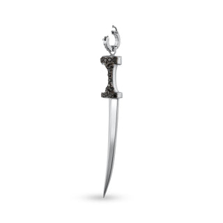 SWORD SILVER BLACK DIAMOND PENDANT