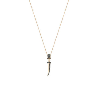 SWORD GOLD BLACK DIAMOND NECKLACE