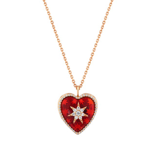 VENUS STAR HEART GOLD CRYSTAL DIAMOND NECKLACE