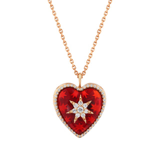 VENUS STAR HEART GOLD CRYSTAL DIAMOND NECKLACE