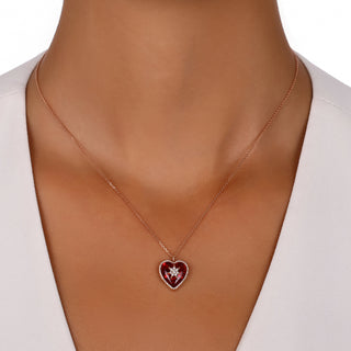 VENUS STAR HEART GOLD CRYSTAL DIAMOND NECKLACE