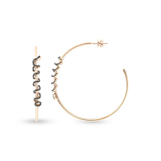 KUNDALINI GODDESS XXLARGE GOLD BLACK DIAMOND EARRINGS