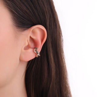 KUNDALINI GODDESS GOLD COGNAC DIAMOND SMOKY TOPAZ EAR CUFF