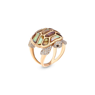 TURTLE GOLD BLACK DIAMOND RING