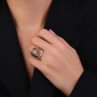 TURTLE GOLD BLACK DIAMOND RING