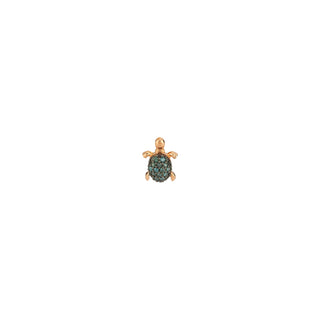 TURTLE GOLD BLUE DIAMOND SINGLE EARRING