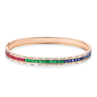 MONDRIAN 18K GOLD DIAMOND EMERALD BRACELET