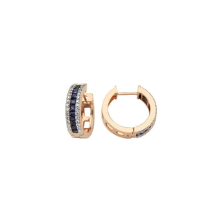 MONDRIAN 18K GOLD SAPPHIRE DIAMOND EARRING