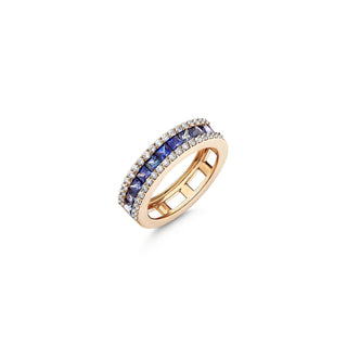 MONDRIAN 18K GOLD  DIAMOND SAPPHIRE RING