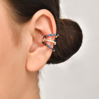 MONDRIAN SAPPHIRE DIAMOND EAR CUFF