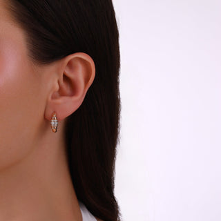MONDRIAN GOLD BAGUETTE DIAMOND HOOP EARRINGS
