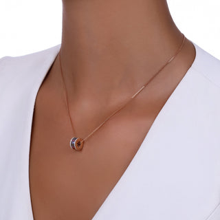 MONDRIAN GOLD DIAMOND SAPPHIRE NECKLACE