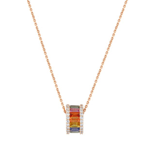 MONDRIAN GOLD DIAMOND SAPPHIRE NECKLACE