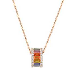 MONDRIAN GOLD DIAMOND SAPPHIRE NECKLACE