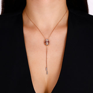 MONDRIAN RAINBOW GOLD BAGUETTE DIAMOND RUBY NECKLACE