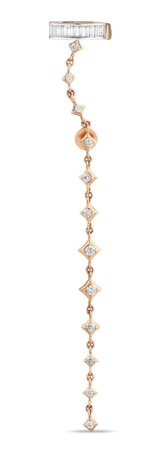 MONDRIAN GOLD DIAMOND SINGLE CHAIN EARRING